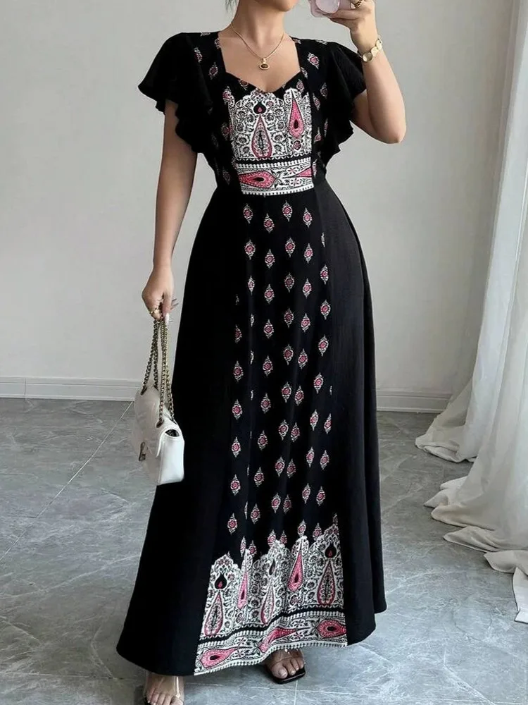 

Африканские платья для женщин, элегантные весенне-летние платья макси с короткими рукавами, традиционная африканская одежда для женщин, Fairy Dreaes