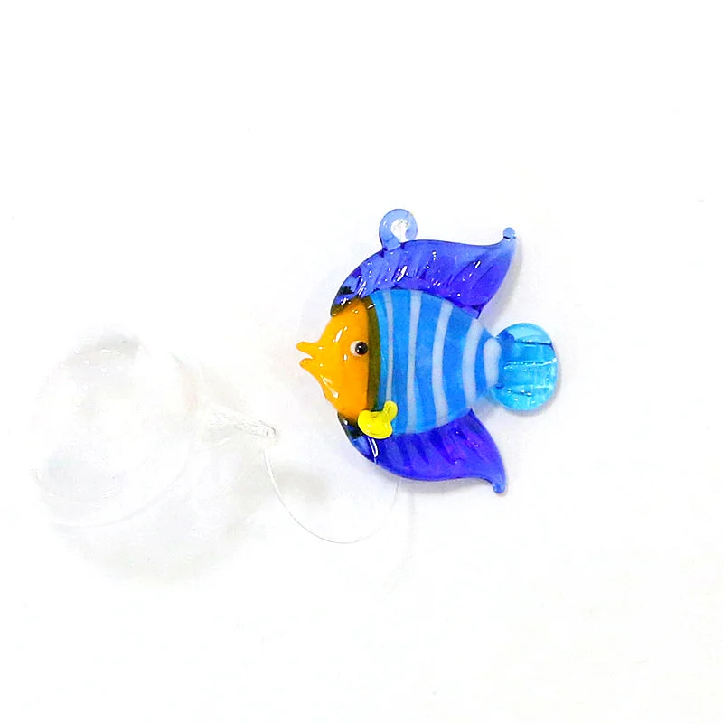 Petits ornements de poisson en verre flottant sur mesure en gros Aquarium décoratif mignon miniature en verre figurine d'animaux marins accessoires pendentifs de charme