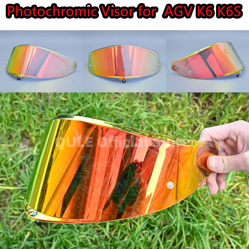 Photochromic Visor for AGV K6 K6s Helmet Glasses Screen Shield Windshield Accessories Parts Autochromic lens