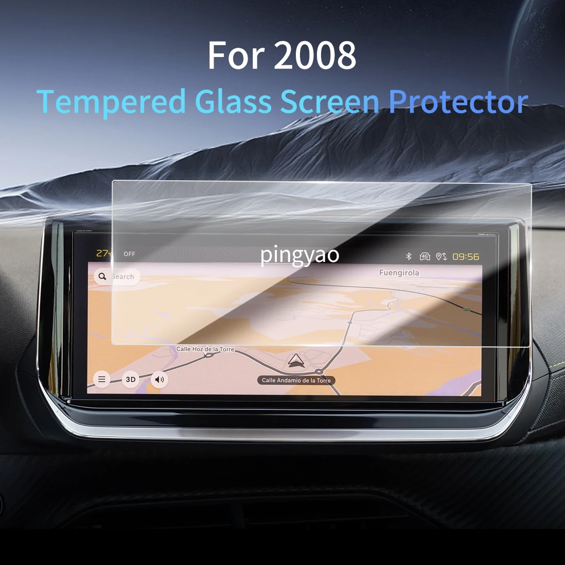 

Car Sticker Screen Protector Navigation Display Tempered Glass Protective Film Car Vehicle For PEUGEOT 26 2008