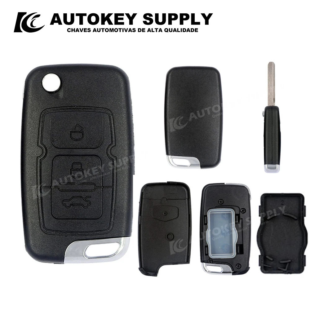 

ForGeely, корпус для складного ключа, 3 кнопки, правый слот (без логотипа), Autokeysupply AKGLF110