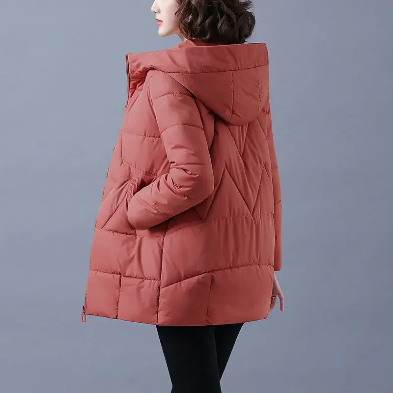 Women Thicken Parkas 2024 New Autumn Winter Hooded Coat 4XL Casual Female Cotton padded Jacket Warm Long Parka Outwear Feminina