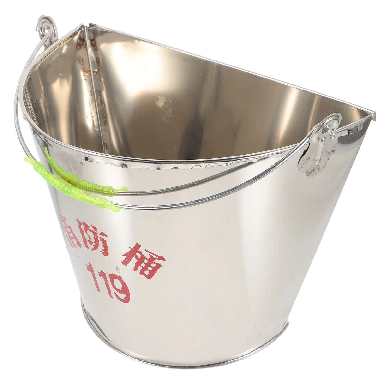 

Premium Stainless Steel Semi-Circular Fire Bucket Emergency Sand Bucket for Home Fire Garage Fireplace Heat Resistant