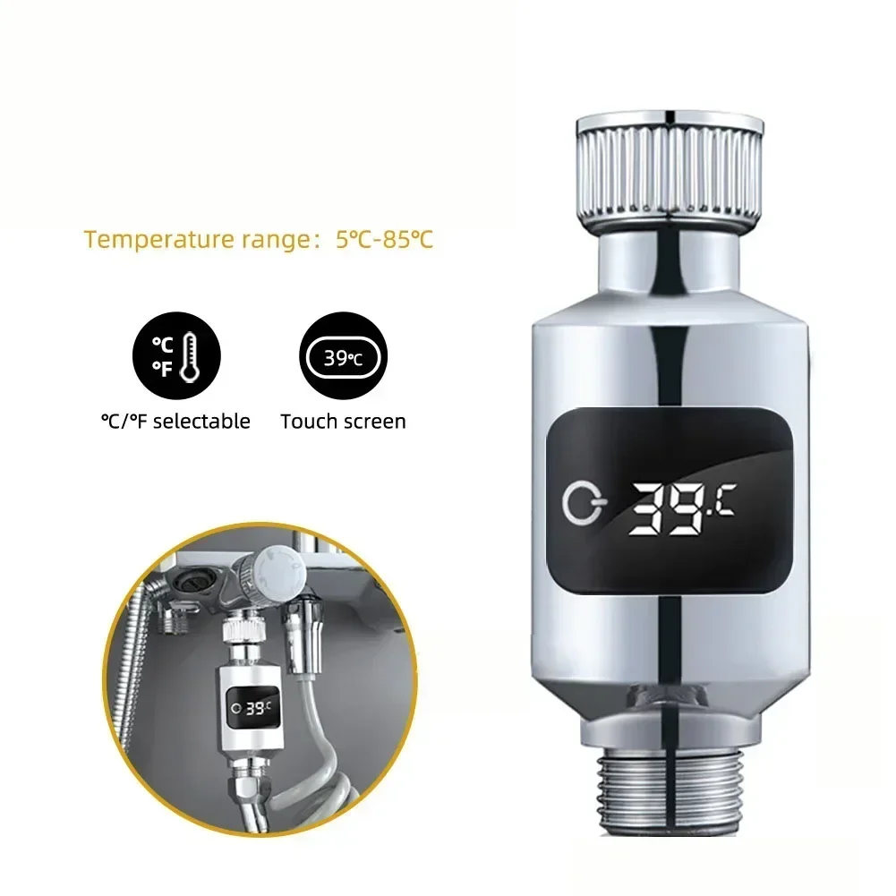 1Pc Shower Faucets Water  Thermometer Electricity LED Display ABS Bathtub Water Temperature Monitor  For Home Shower New 1/2 \'\'