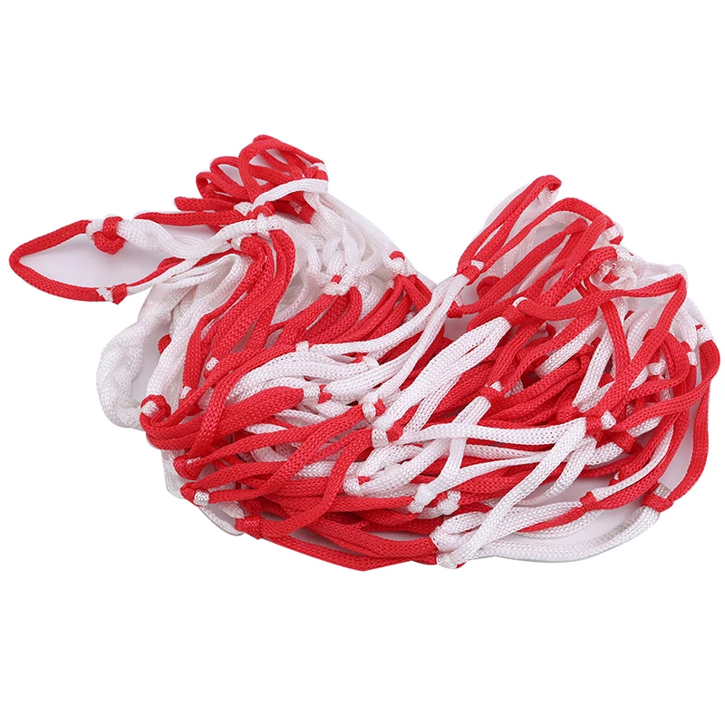 سلال كرة السلة في الهواء الطلق كرة القدم الكرة الطائرة كبيرة نايلون أحمر + أبيض مضفر شبكة صافي حقيبة إكسسوارات رياضية