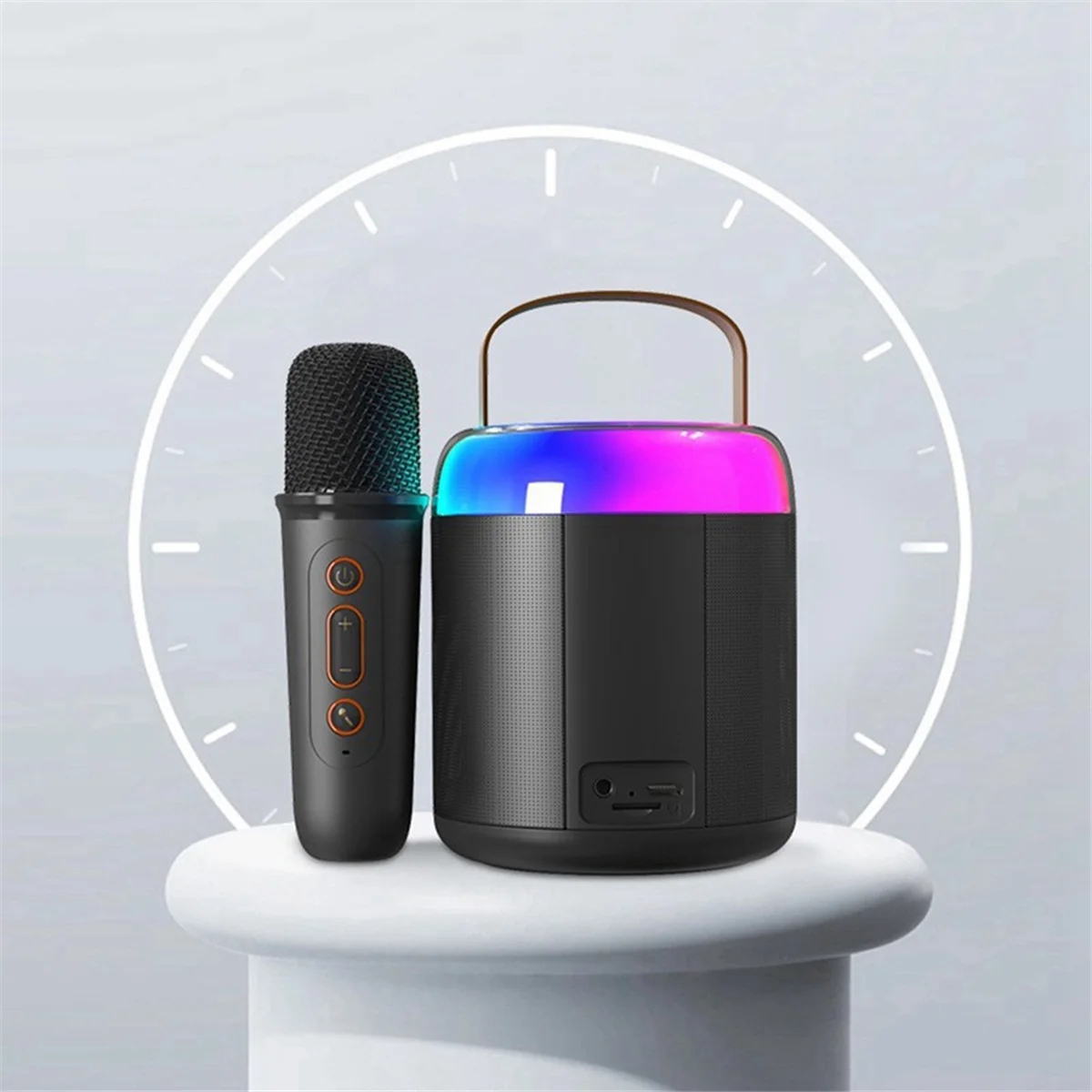 

M85K Портативная караоке-машина Y2 KTV Bluetooth-система Беспроводной двойной микрофон Высококачественный стереозвук Черный