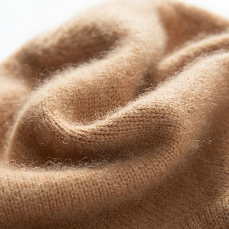 MERRILAMB Winterjacken-Mützen für Damen, lässig, hochwertige reine Kaschmirmütze, einfarbig, weiche, warme, gestrickte Outdoor-Beanie-Mütze – Detail 5