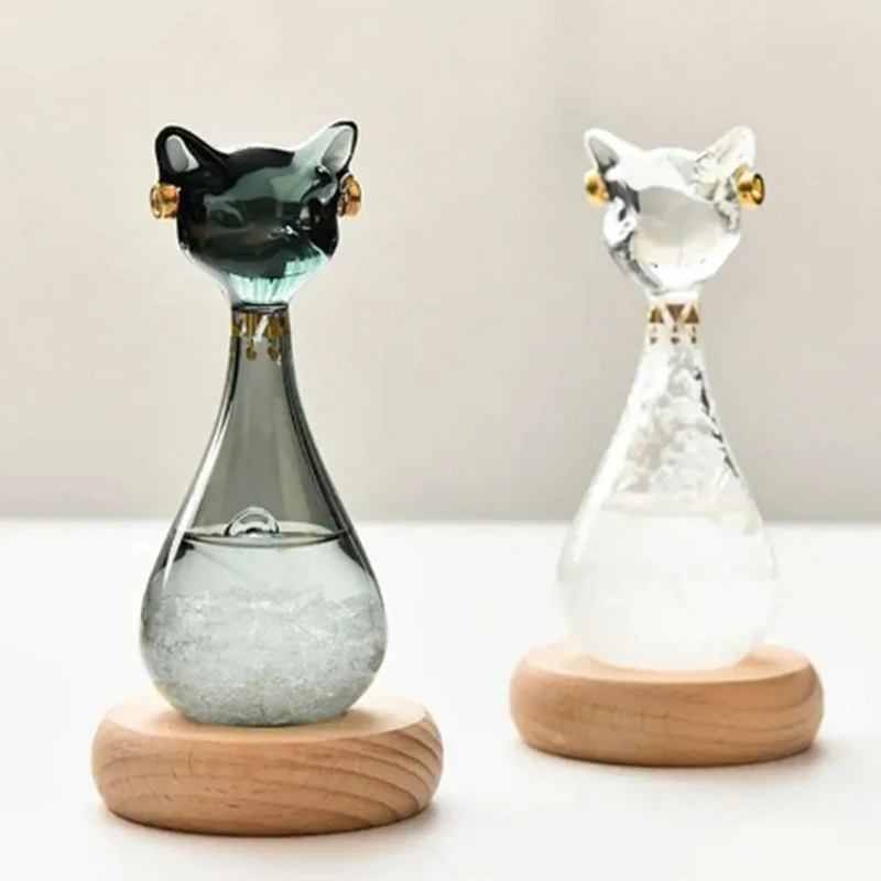 Storm Weather Predictor Anderson Cat Barometer Forecaster Weather Station Cloud Storm Crystal Weather Forecast Bottle