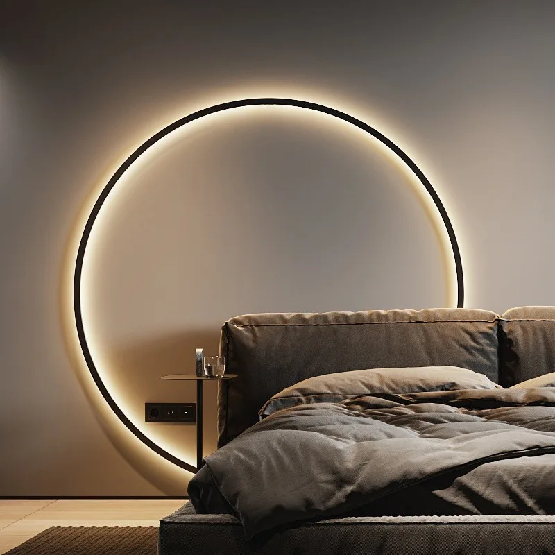 

Simple Circle Background Decoration Lamps New Modern LED Wall Lights Living Room Bedroom Bedside Aisle Corridor Indoor Lighting