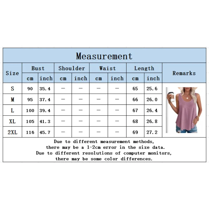 Women's Round Neck tops Loose Breathable, Sleeveless, Comfortable, Casual, Commuting, Summer New Product