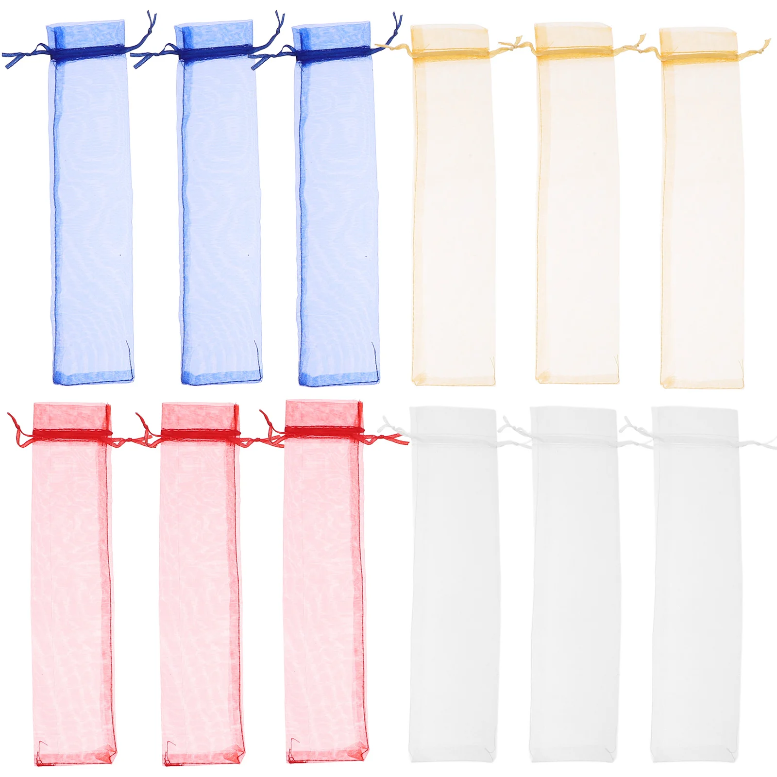 

12 Pcs Mini Hand Fan Gift Bags Snow Yarn Foldable Fans Handheld Jewelry Drawstring Pouches Clear Sheer Mesh Packaging