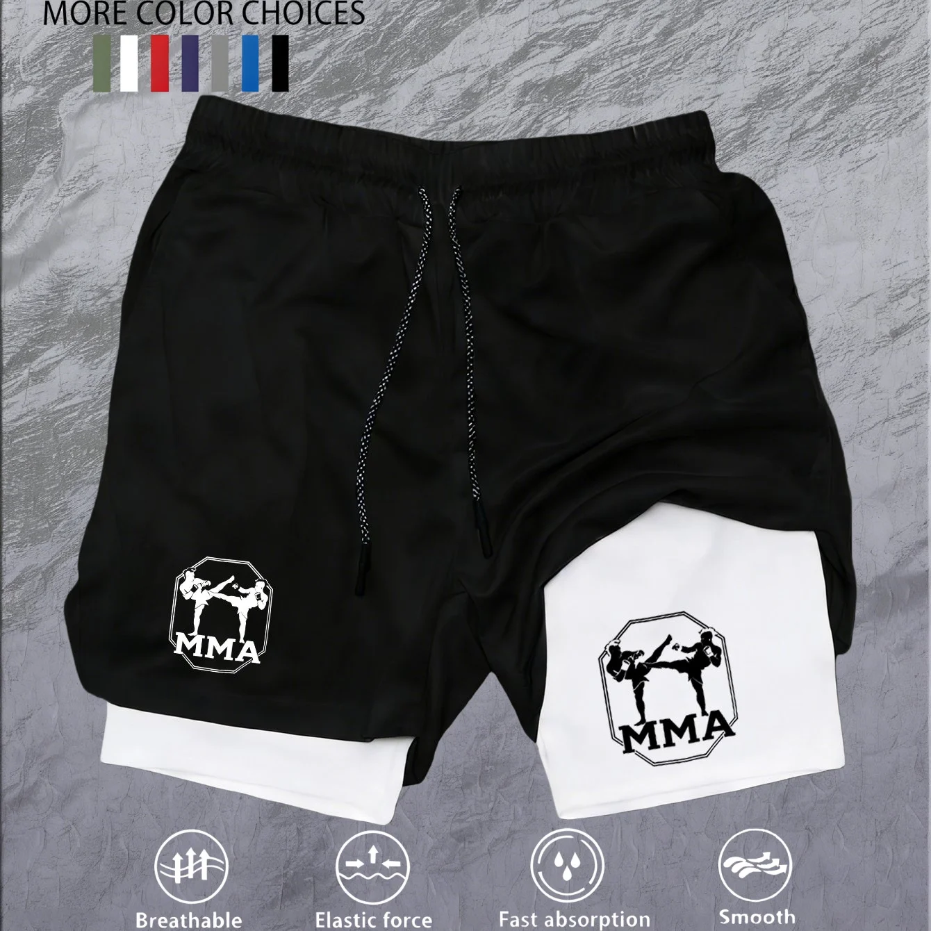 

Men's Two-in-one Sports Shorts Breathable Casual Quick-drying Double-layer Shorts Summer Running Sportswear Bottoms M-3XL