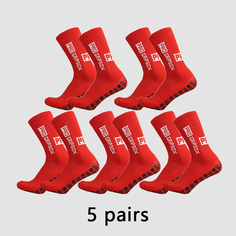 5 Paar PRO Grip Sokken Anti-Slip Voetbalsokken voor Heren en Dames, Anti-Slip Voetbalsokken met Grip Pads voor Voetbal