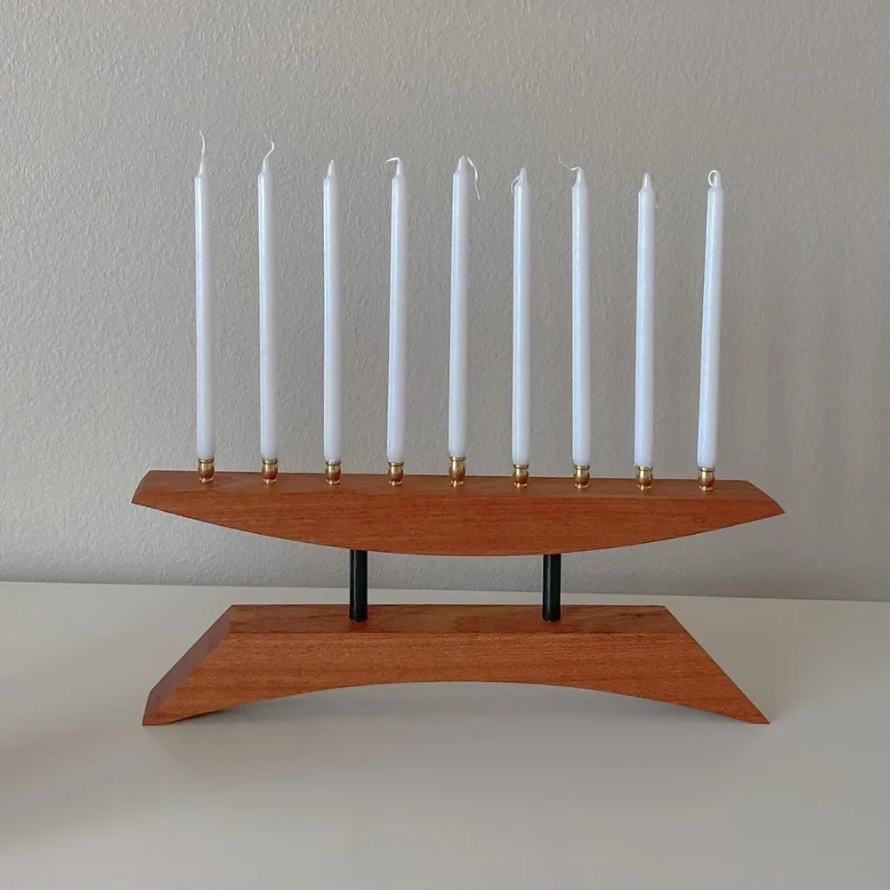 Menorah Materials: Solid Sapelle Mahogany  Design: A More Modern, Contemporary Design Fits Any Home Decor Home & Garden