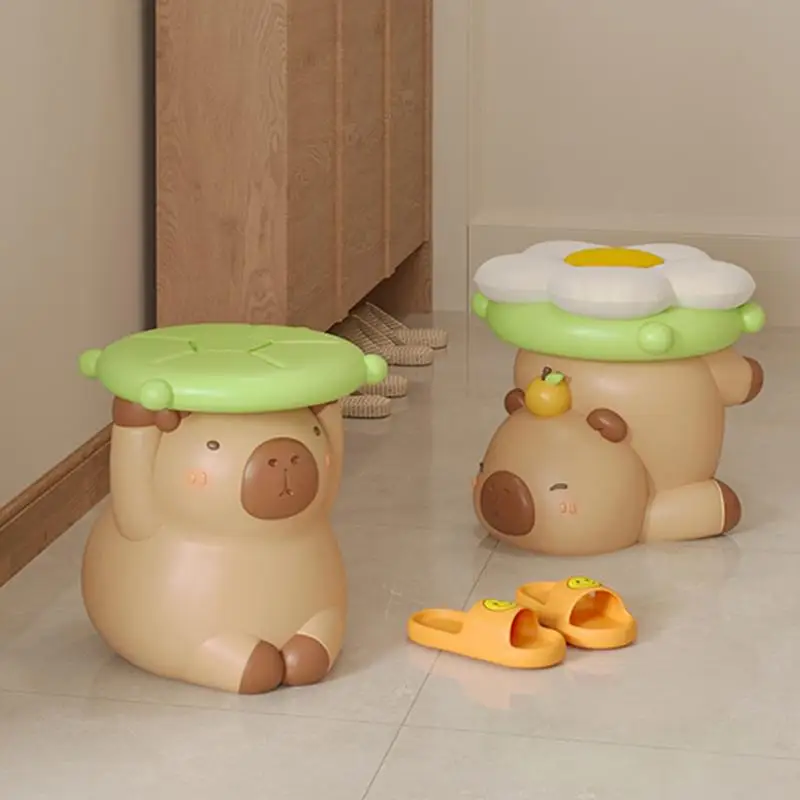 Animal Shaped Foot Stool Capybara Foot Stool Shoe Changing Stool Seat Cushion Cute Sofa Stool Footrest Seat Animal Footstools