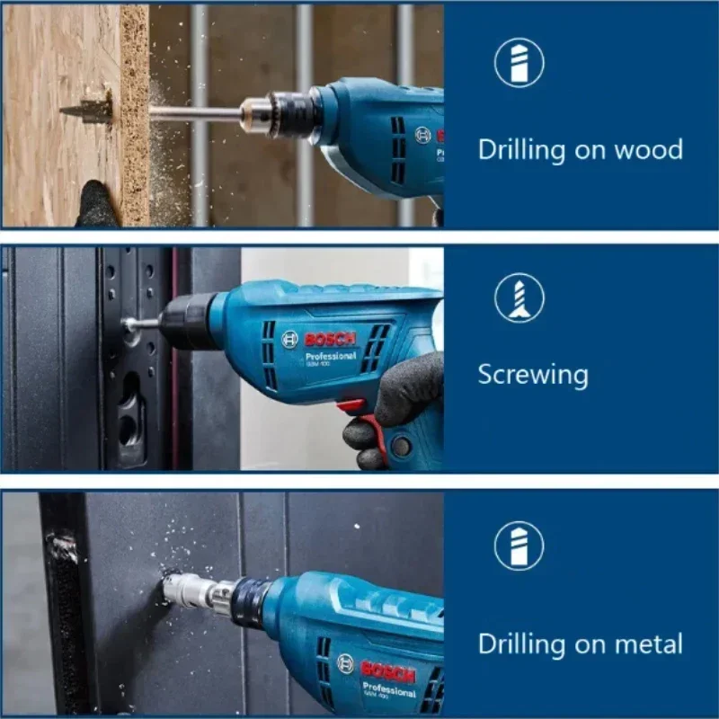 

Professional BOSCH GBM 400 Wired Drill Heat Dissipation Vents Anti-slip Grip Daily Repair Hand Power Tool