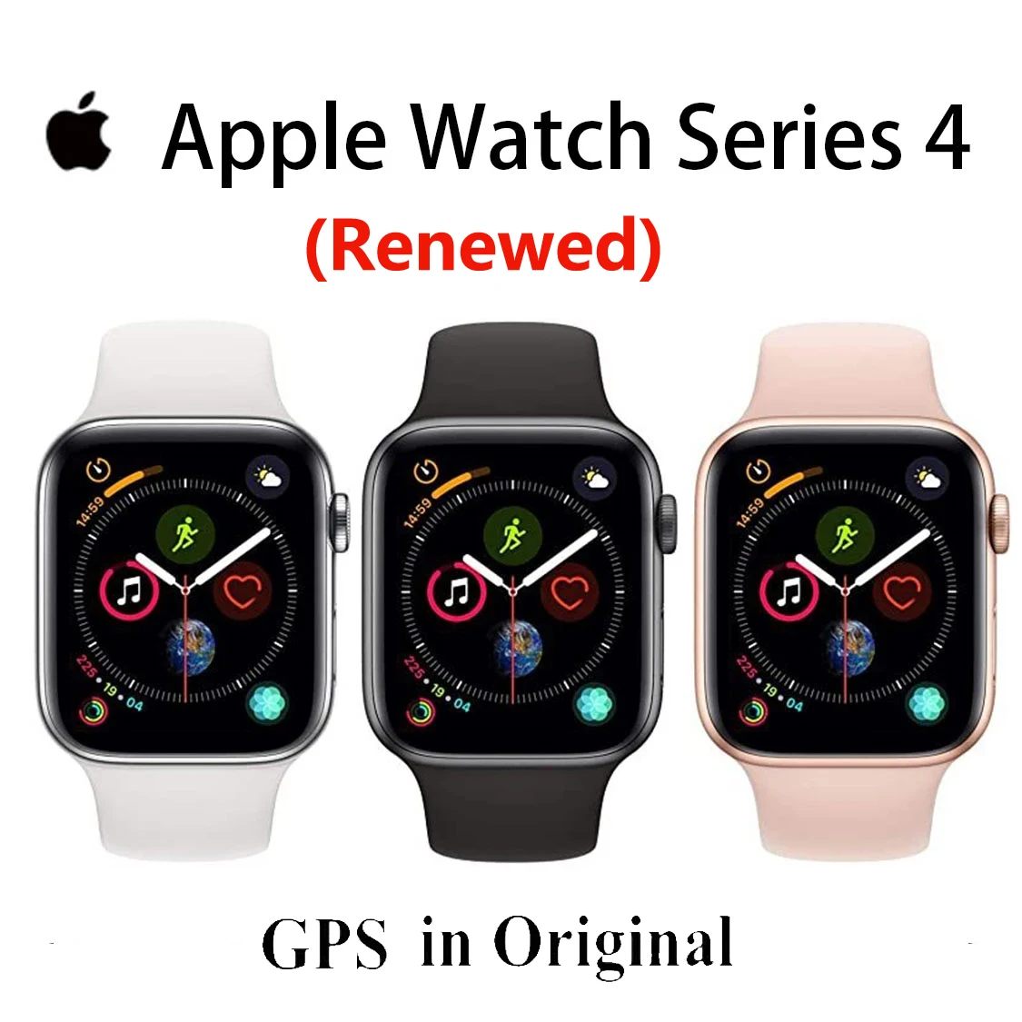 Apple Watch Series 4 40mm Apple Watch Aluminum Case with Sport Band iOS SmartWatch(Renewed)