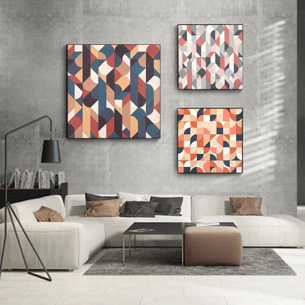 

Modern 3D Visual Effect Geometric Art Poster Prints For Living Room Home Decor Abstract Texture Canvas Painting Wall Art Gift