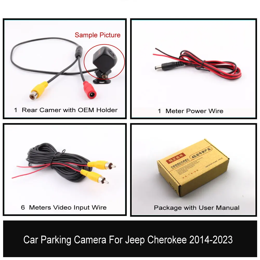 High Quality Car Rearview Camera For Jeep Cherokee KL 2014-2023 Rear Back Dash Cam AHD/CCD 1080P Reverse Kits