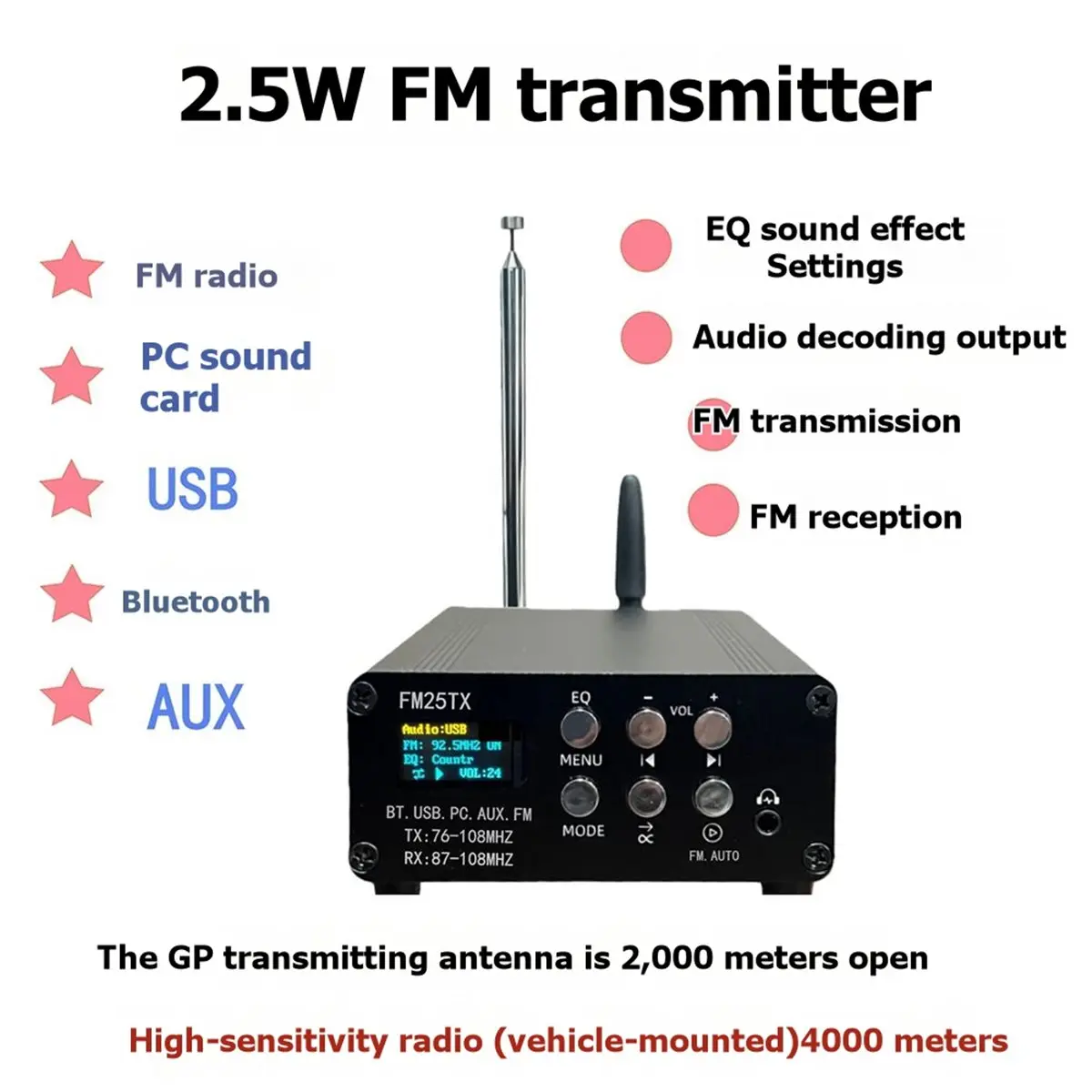 22c-noir-fm25tx-25w-Emetteur-fm-stereo-bluetooth-mp3-prise-us-accessoires-electroniques