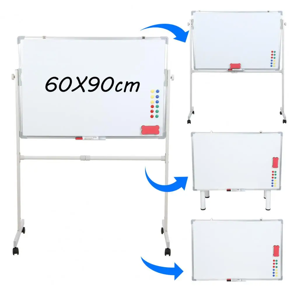 

Mobile Whiteboard with Stand, Magnetic Dry Erase Board with 5 Markers, 12 Magnetic Nails & 1 Eraser
