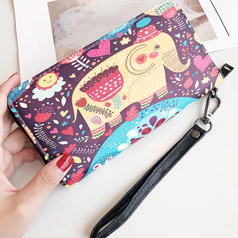 Fashion Long Wallet Ladies Zipper Clutch Bag Handbag Leather Wallet Mobile Phone Bag Carteira Portfel Cartera Mujer Purse F1