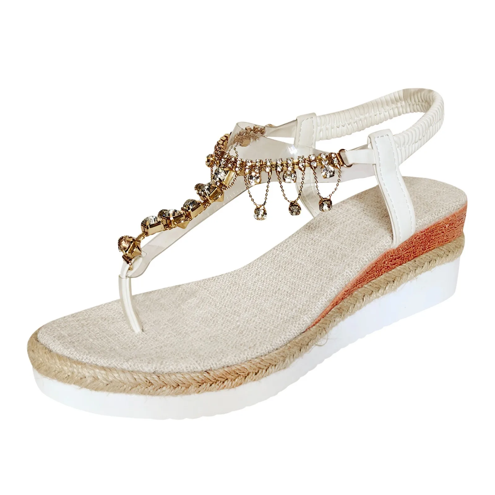 Bohemian Rhinestone Wedge Sandals 5
