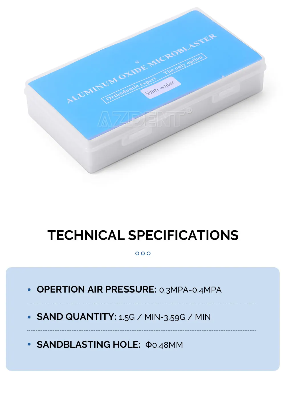 AZDENT Dental Aluminiumoxid Sandstrahlen Polierer MicroBlaster Wasser Spray Zahnmedizin Ausrüstung Werkzeug 2/4 Löcher mit Düse – Detail 17