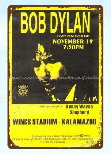 best garage ideas 1996 Bob Dylan Stadium Concert Poster metal tin sign