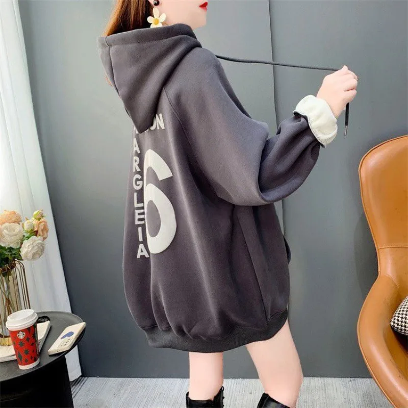 Aesthetic Korean Fashion Hoodie Clothes Sweatshirt Cute Hoodies for Women Loose Pink Casual Hooded Tops Female Streetwear Plain