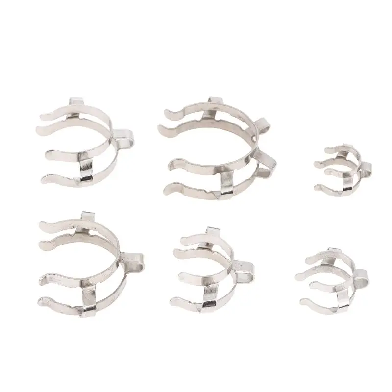 1Pc Stainless Steel Standard Ground Mouth Clip Caliber 14#19#24#29#34#45# Laboratory Clamp Heat Resisting Ground Clip Adapter