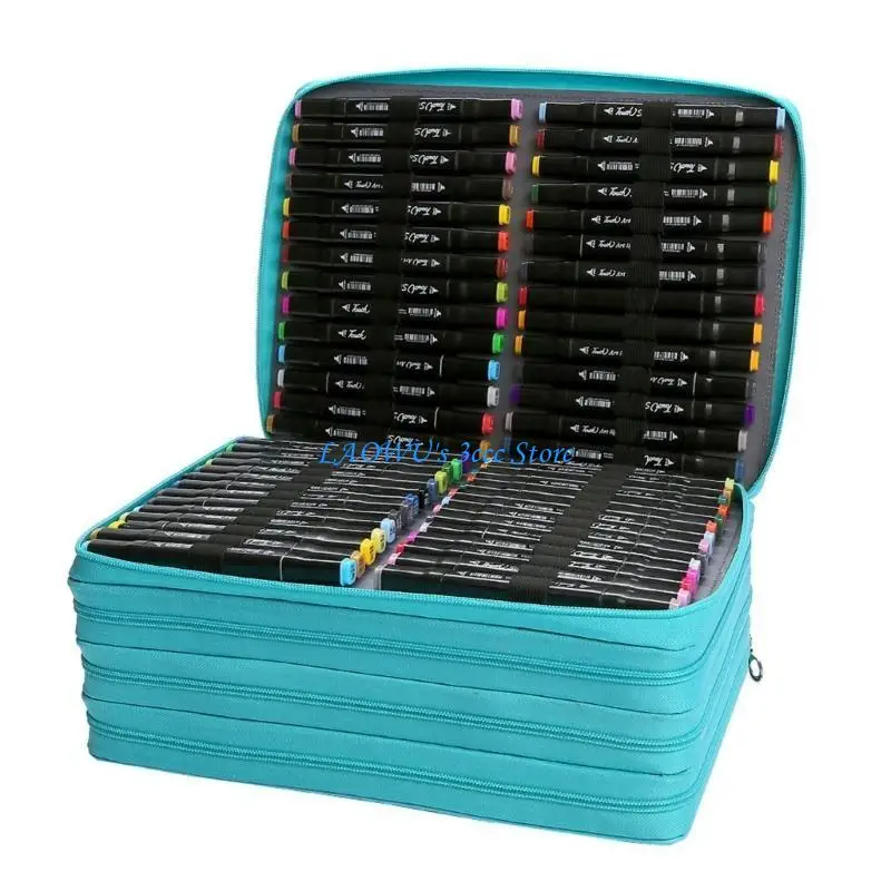 

Y8AD 224 Slots Large Capacity Marker Pen Case with Shoulder Strap for Paint Marker