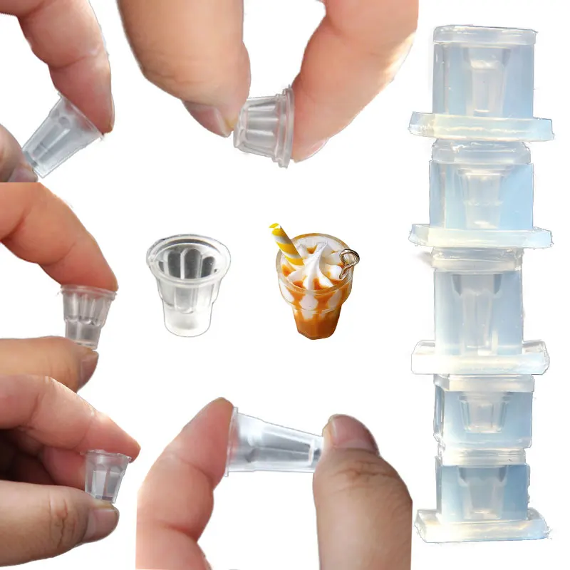 Juguete de comida en miniatura hecho a mano, taza pequeña, molde de epoxi, taza de té de la leche, Mini taza pequeña bonita, molde de resina epoxi líquido