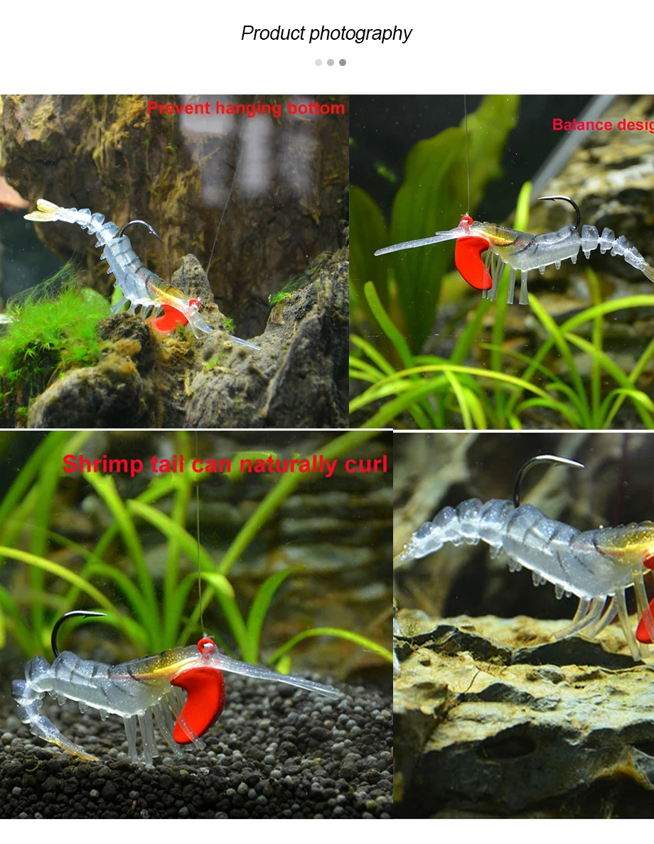 FJORD Heißer Viele Abschnitt Garnelen Klassische Flexible Garnelen 6.5/12.5/17g Angeln Lockt Weicher Köder Bionische Köder blei Haken FishingTackle – Detail 7