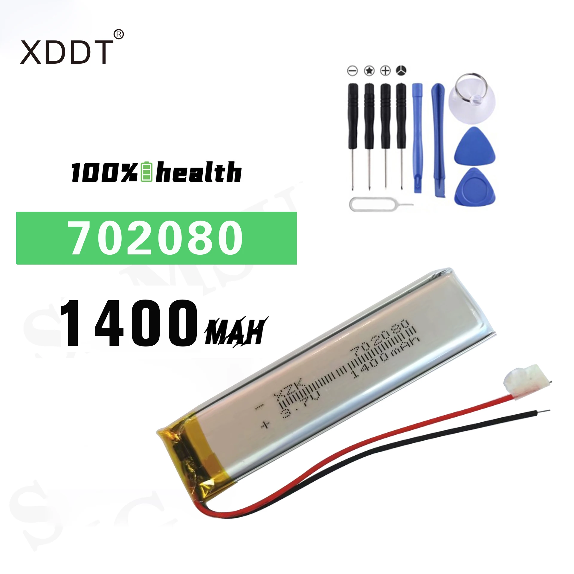 

3.7V 1400mAh 702080 752080 802080 Lithium Polymer Battery for MP3 MP4 Driving recorder LED Light Speaker Toy portable DVD PDA