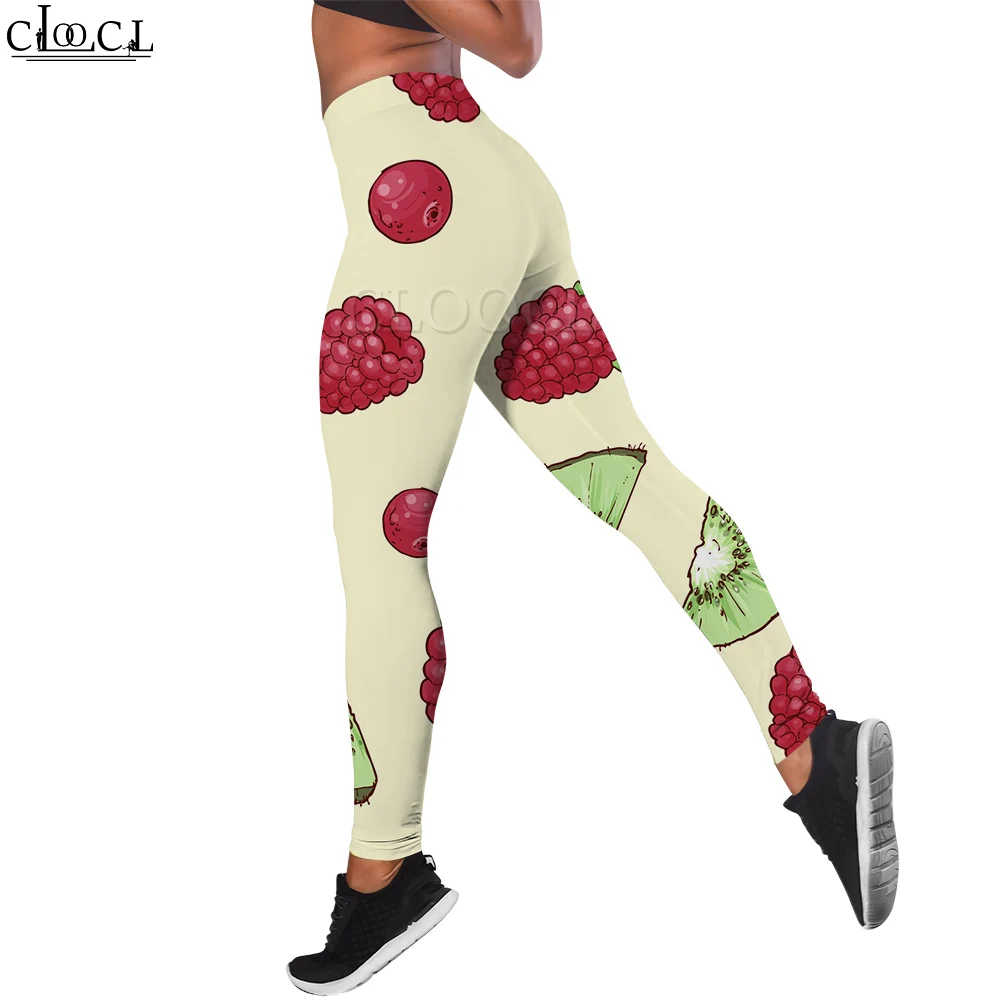 CLOOCL Mode Casual Dames Legging Heerlijk Fruitpatroon 3D Print Workout Broek Naadloze Legging Yoga Broek Sportkleding