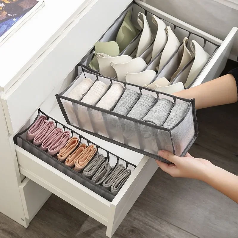 6/7/11Girds Underwear Organizer Foldable Home Cabinet Divider Storage Box Closet Drawer Organizers Socks Bra Storage Organizer