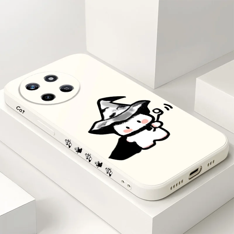 

Magician Cat Phone Case For OPPO Realme 14 13 12 11 10 9 9i 8 8i 7 Pro Plus C35 C21Y C25Y C25 4G 5G Liquid Silicone Cover