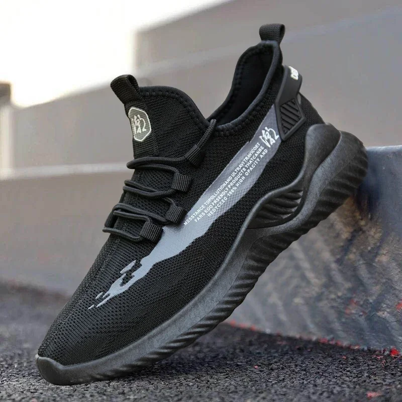 Affordable Men's Casual Sneakers Trendy Breathable Fly Weave Non-slip Wear-resistant Running Shoe Lightweight Tennis Sport Shoes