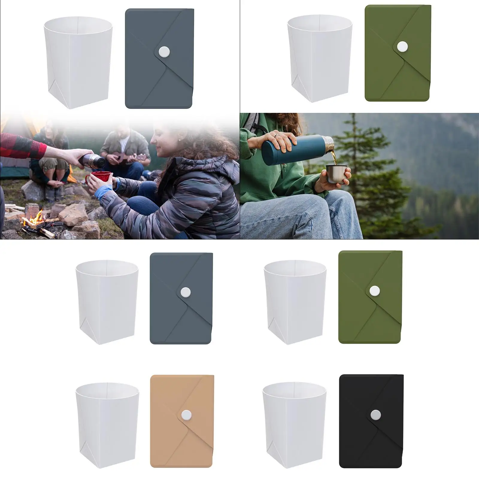 Reusable Folding Silicone Cup Mug for Camping Gym Hiking Eco-Friendly Portable Camping Cup
