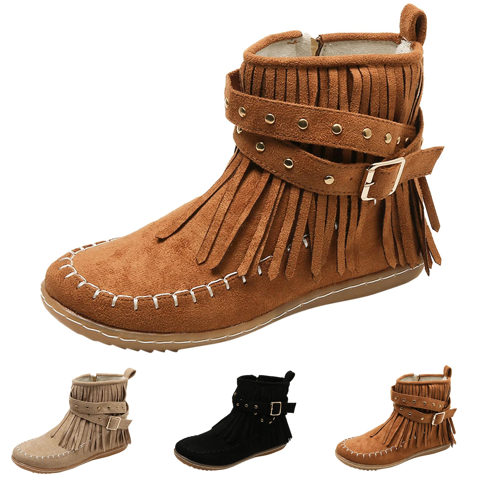 

Женские теплые осенне-зимние ботинки, однотонные повседневные модные ботинки, стильные ботинки высокого качества с круглым носком и толстой подошвой, женские ботинки