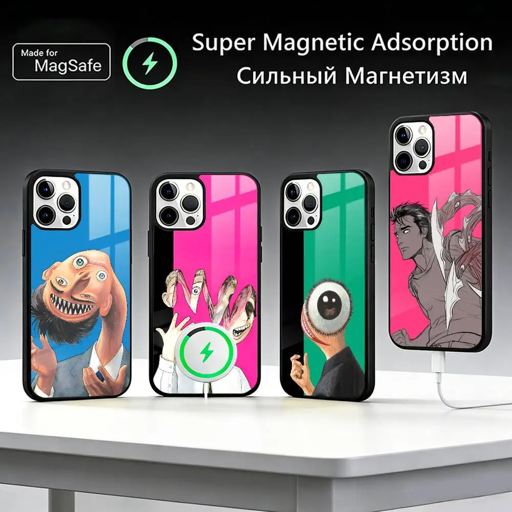 

Anime P-Parasyte Phone Case For iPhone17,16,15,14,13,12,11 Plus,Pro Max For Magsafe Wireless Charging