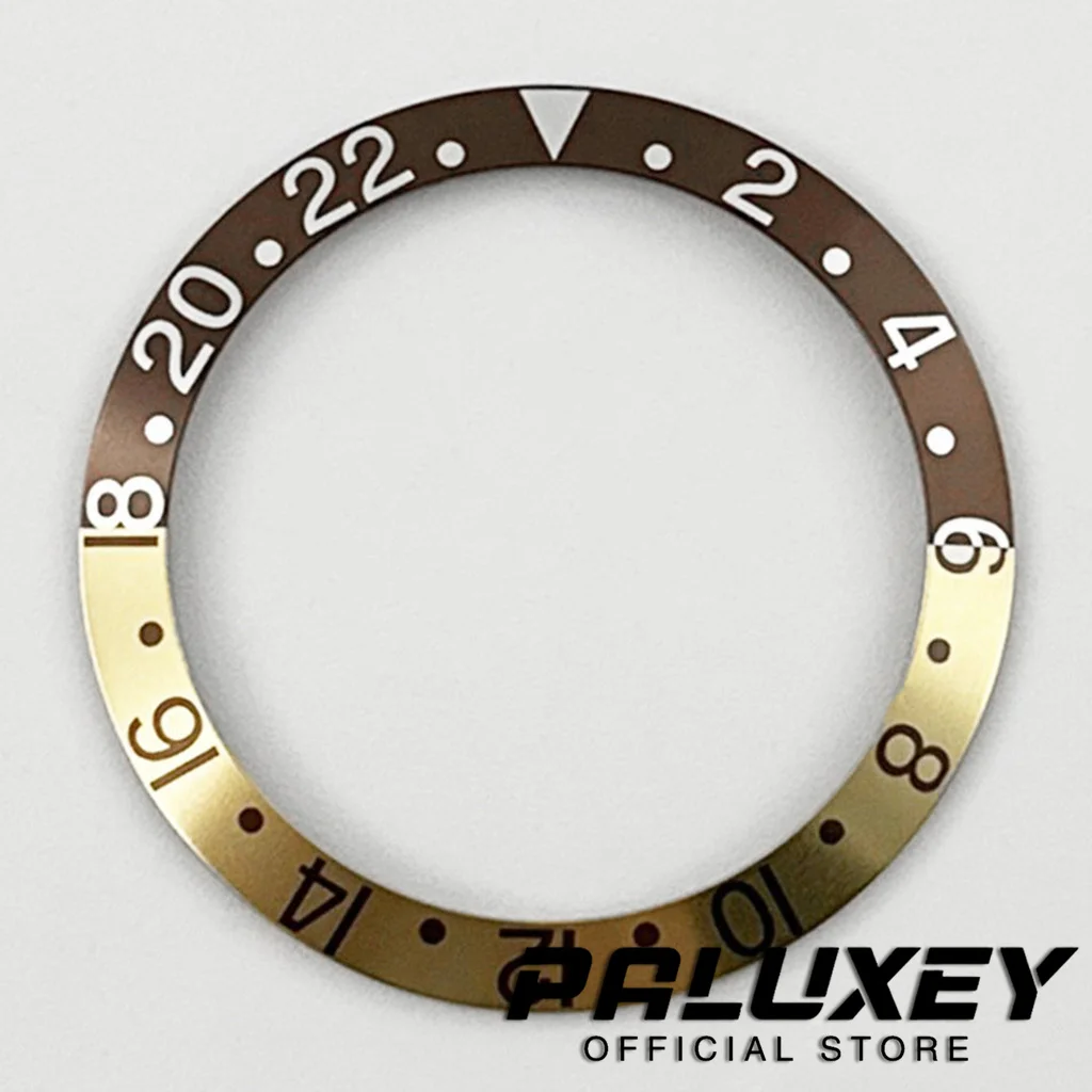 Schräge Form, 38 mm x 30,6 mm, hochwertige Taucher-Lünetteneinlage aus Keramik/Aluminium, 1 Stück, für NH35 NH34 NH36 GMT Automatikuhren-Lünette