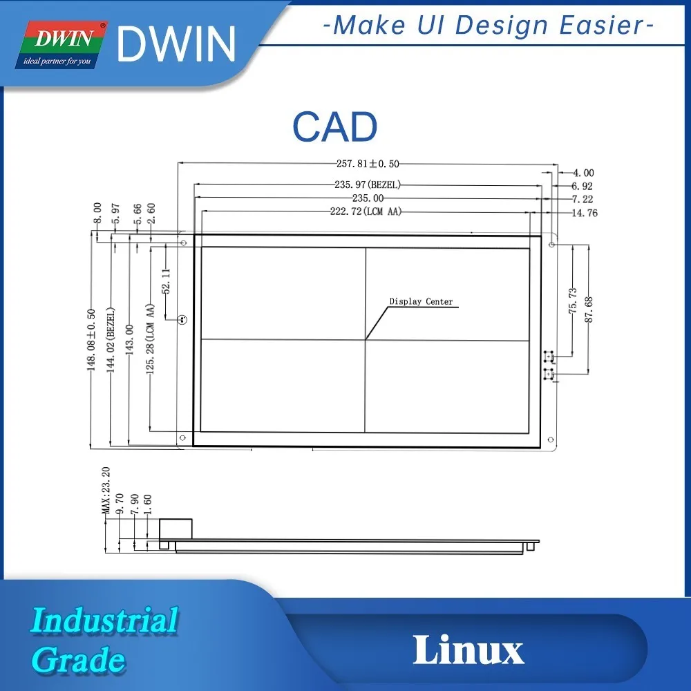 DWIN 10.1 Inci 1024*600 Perangkat Terminal Linux Kontrol Peralatan Industri Layar Sentuh Pintar HMI Modul Display LCD TFT