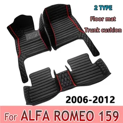 Custom Leather Car Floor Mats For ALFA ROMEO 159 2006-2012 set Automobile Carpet Rugs Foot Pads