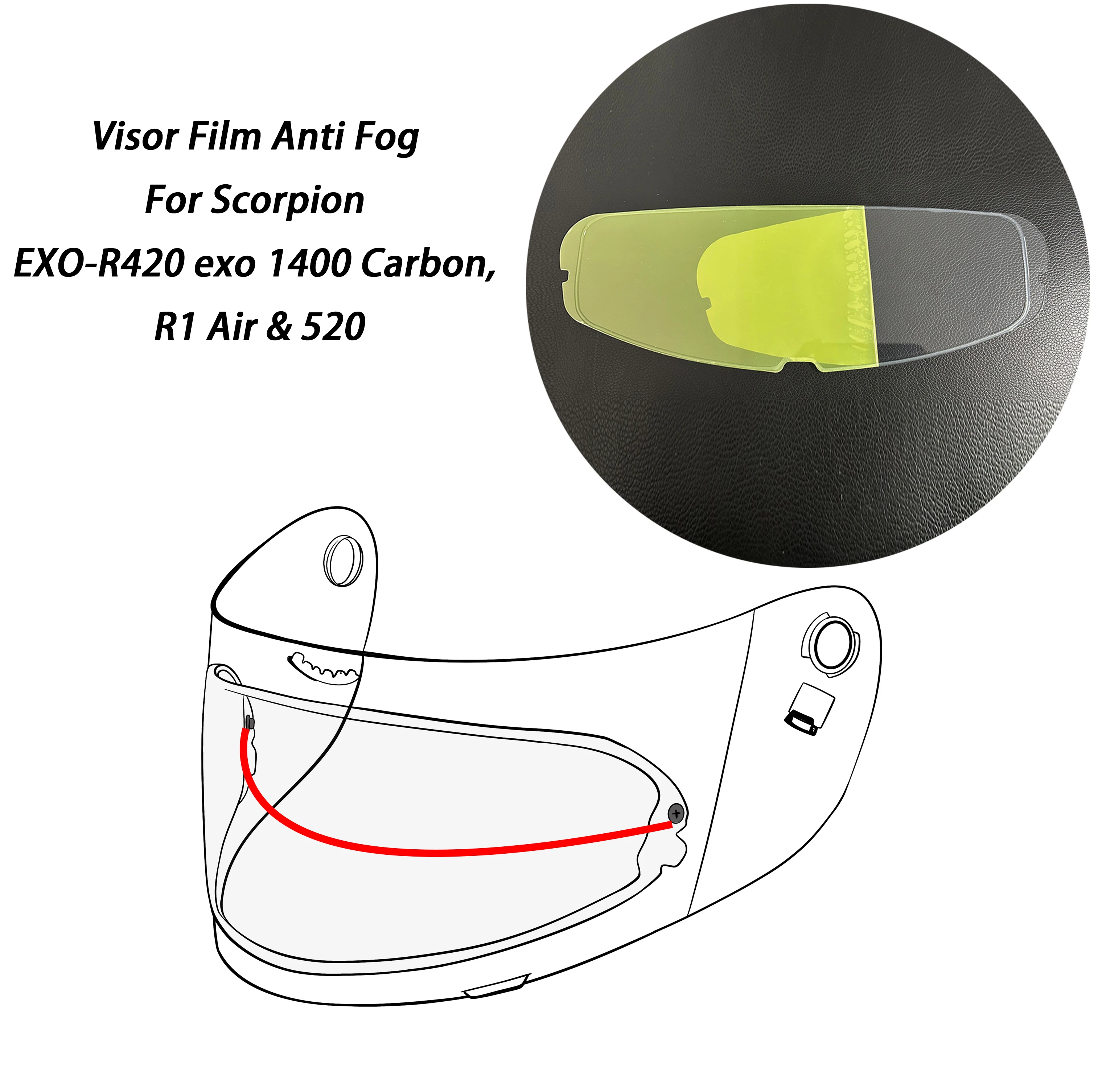 

Motorcycle Helmet Visor Patch Film For Scorpion EXO-R420 exo 1400 Carbon, R1 Air & EXO 520 Visor Anti Fog Film