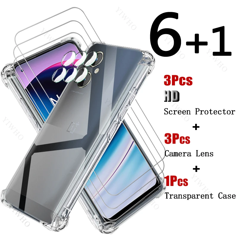 Gehard Glas Schermbeschermers Voor Oneplus Nord N20 5G Zachte Siliconen Schokbestendige Behuizing Veiligheidscamera Lens Voor Oneplus Nord N 20