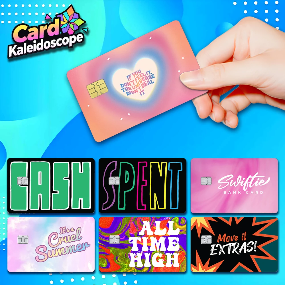 

Personalized Vocabulary and Text Matte Credit Card Skin Sticker for VISA JCB Mastercard and Other Bank IC Card Decoration