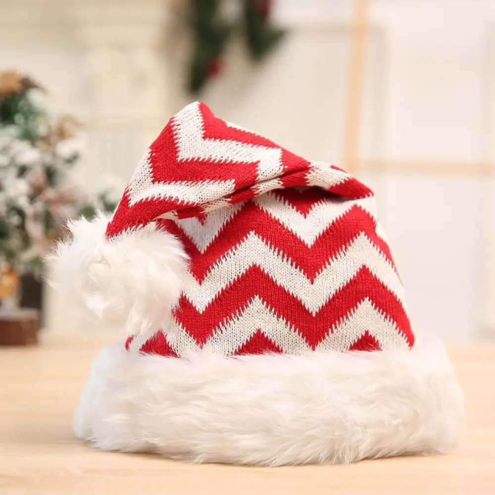 

New Year Decoration Gift Star Snowflake Plaid Stripe Christmas Hat Santa Claus Hat Warm Cap Children Hat