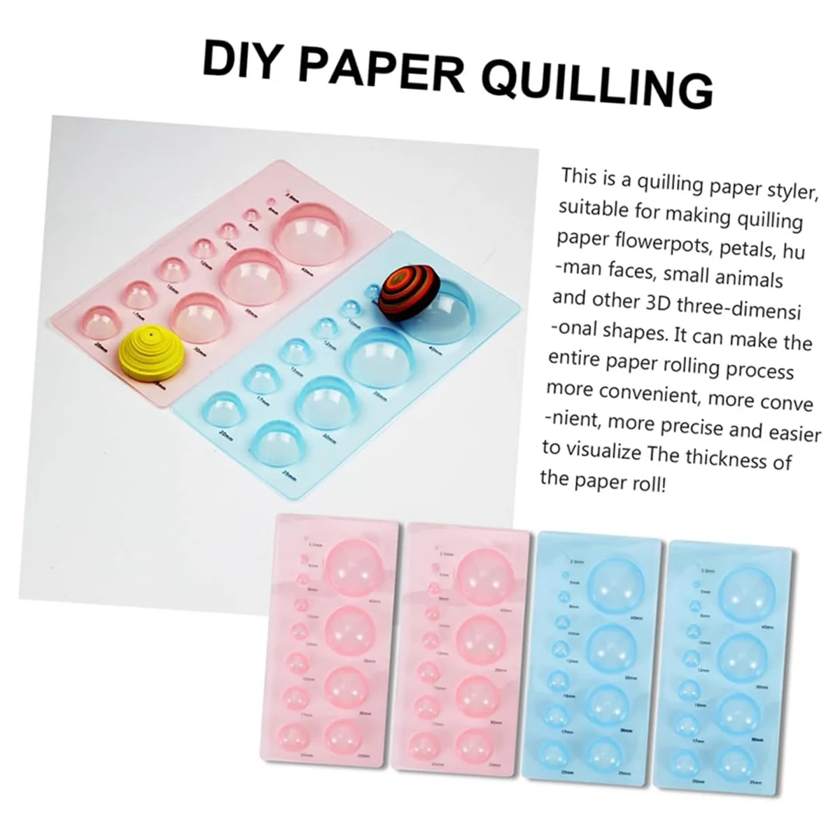 A06RP 12 Pcs Paper Shaper Paper Quilling Mould DIY Craft Tools Plastic Quilling Mold Quilling Tool Paper Rolling Mold